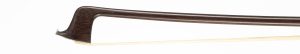 A silver-mounted violin bow by James Tubbs, London, circa 1890 — head and frog