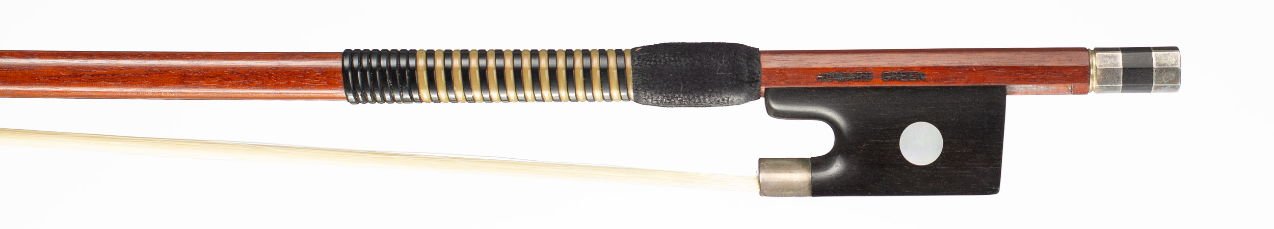 A silver-mounted violin bow by Howard Green, Fife, 2006 — frog