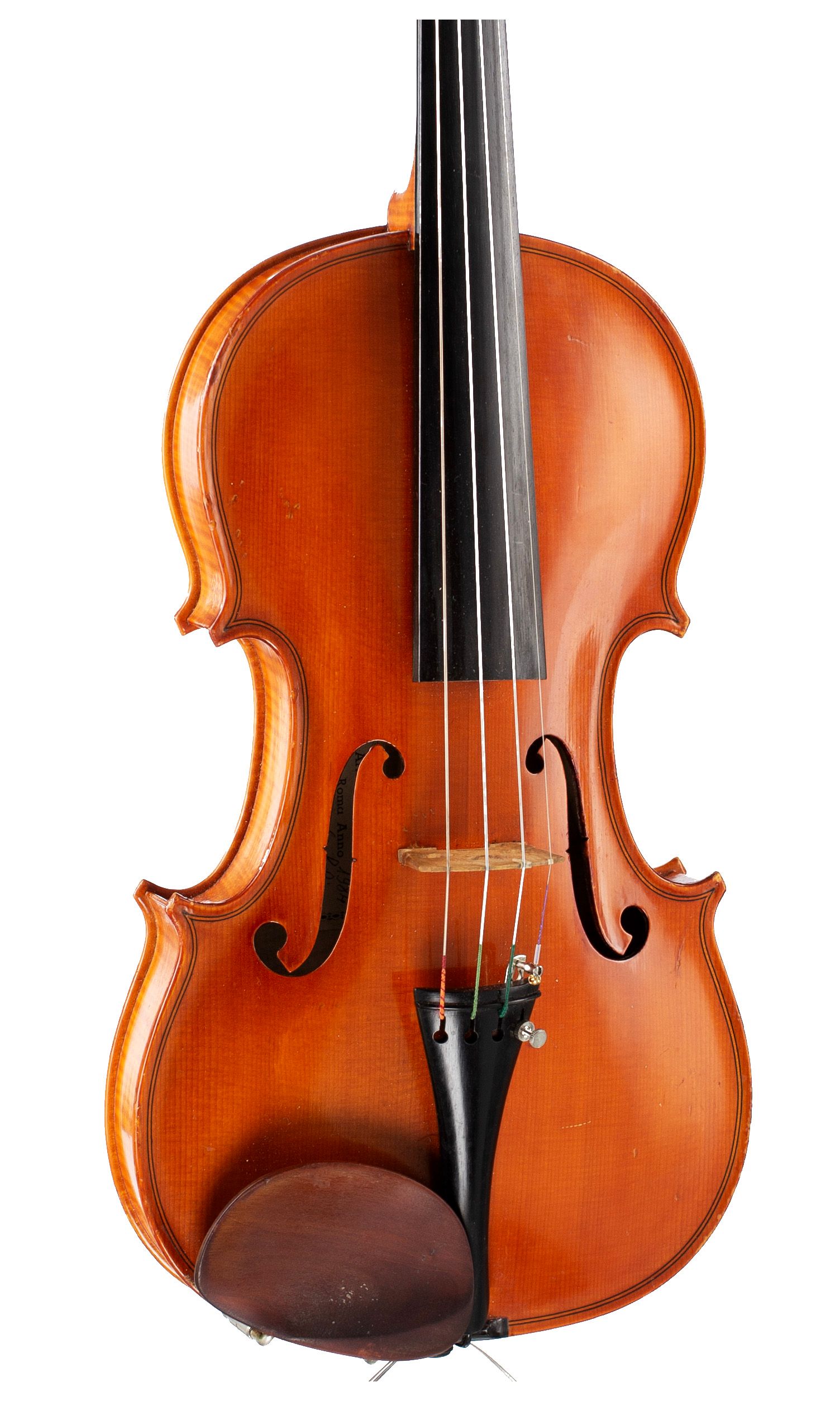 Violin by Armando Di Lelio, Rome, 1984 — angled view, 20°