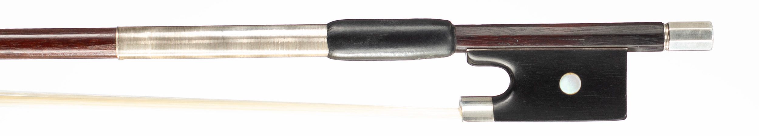 A silver-mounted viola bow by L. Pfretzschner, Germany — frog