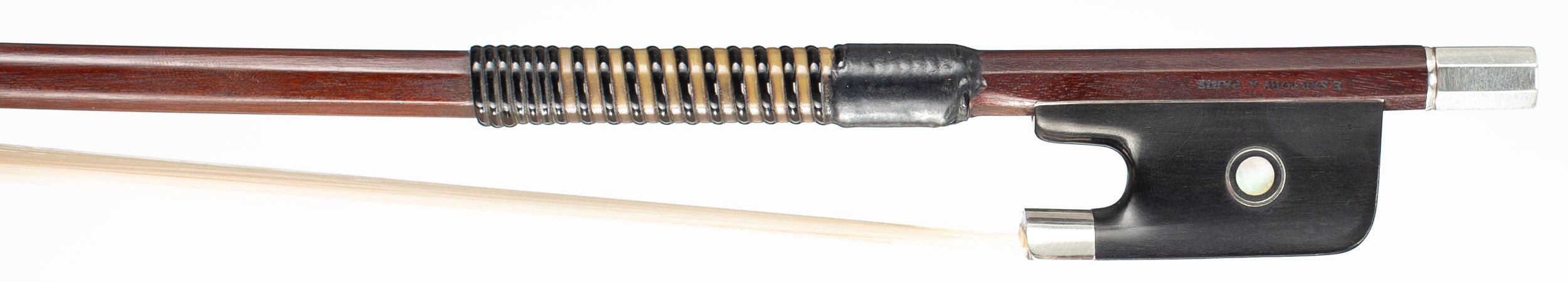 A silver-mounted cello bow by Eugène Sartory, Paris, circa 1900 — frog