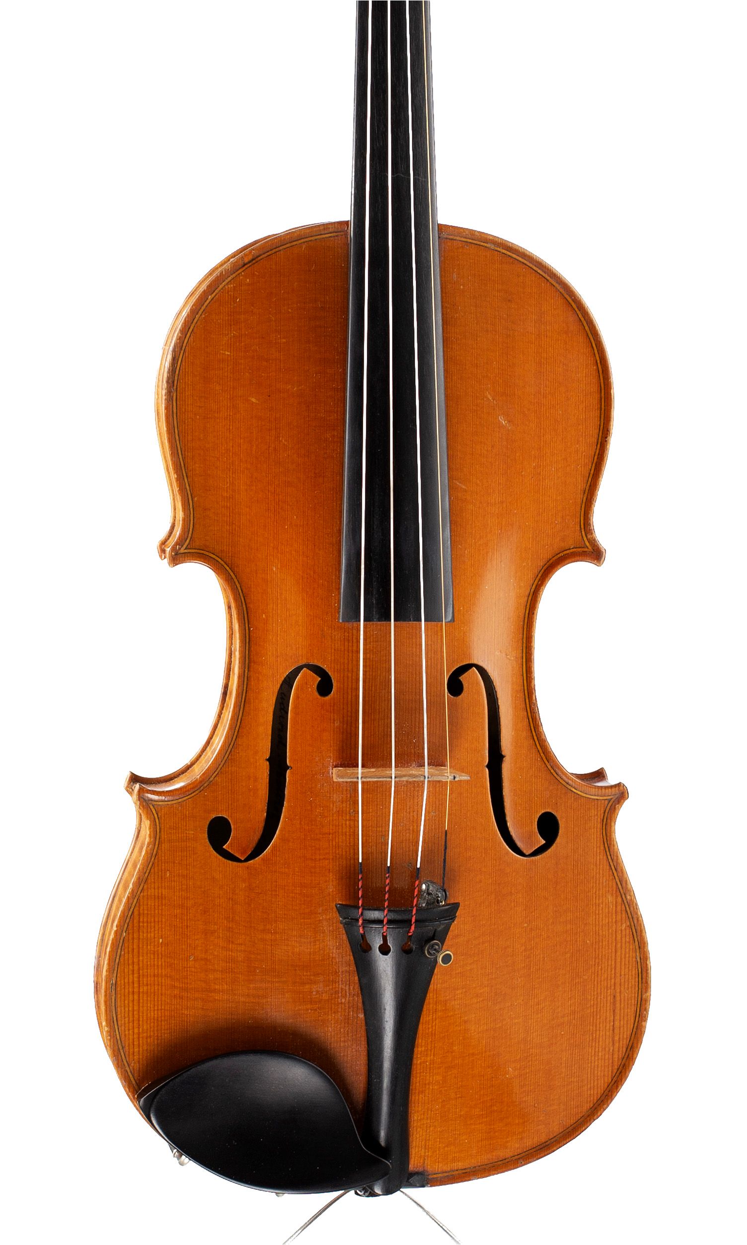 Violin by Victor Audinot, France, 1939 — angled view, 10°