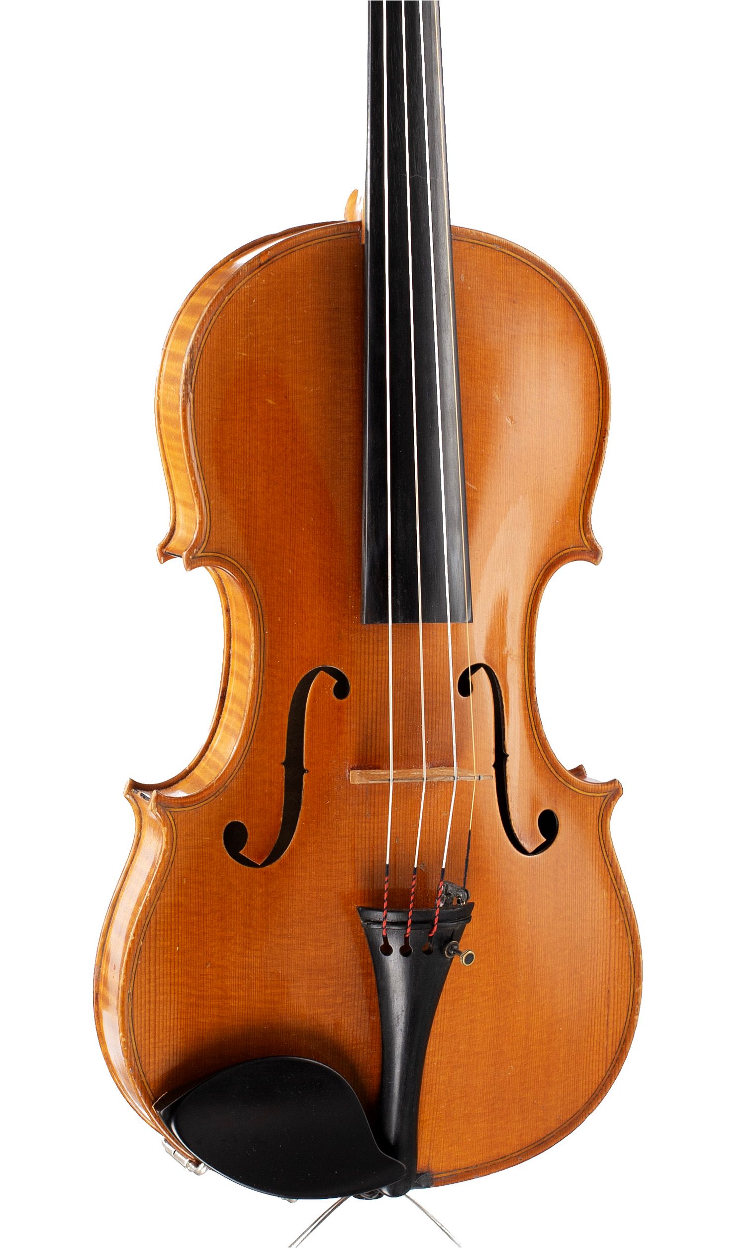 Violin by Victor Audinot, France, 1939 — angled view, 20°