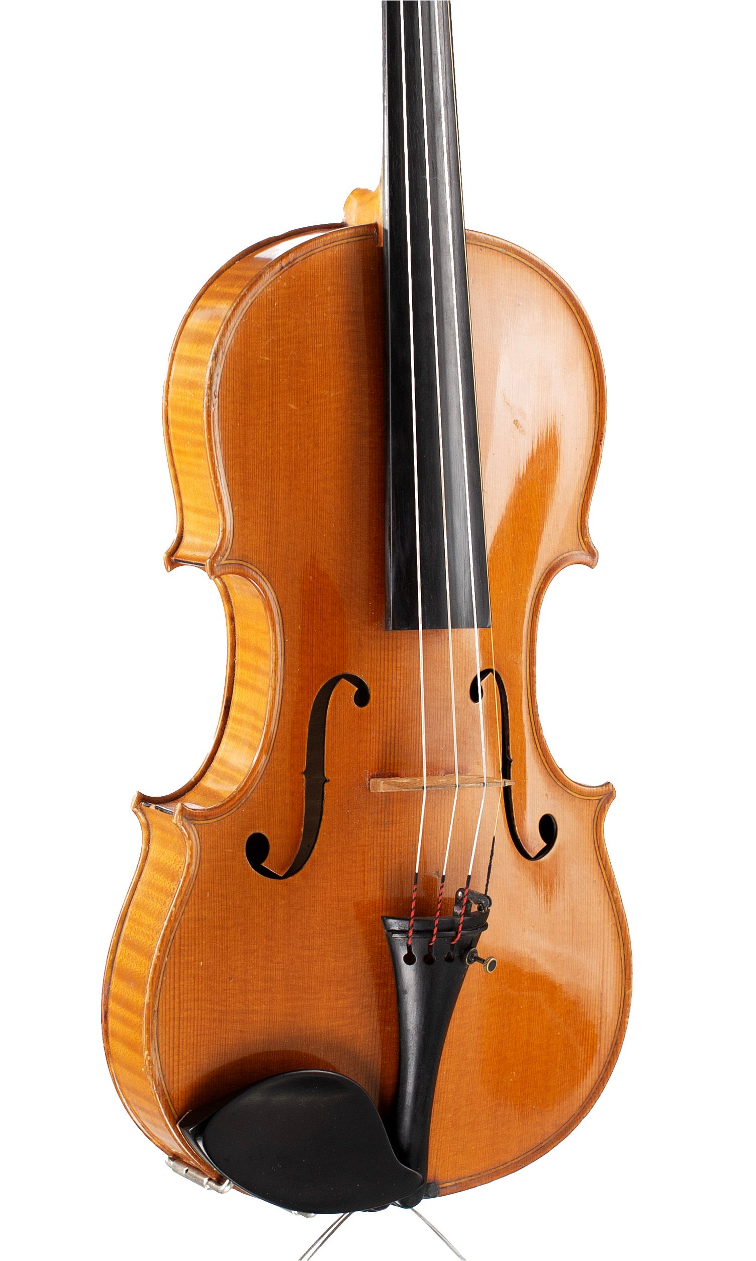 Violin by Victor Audinot, France, 1939 — angled view, 30°