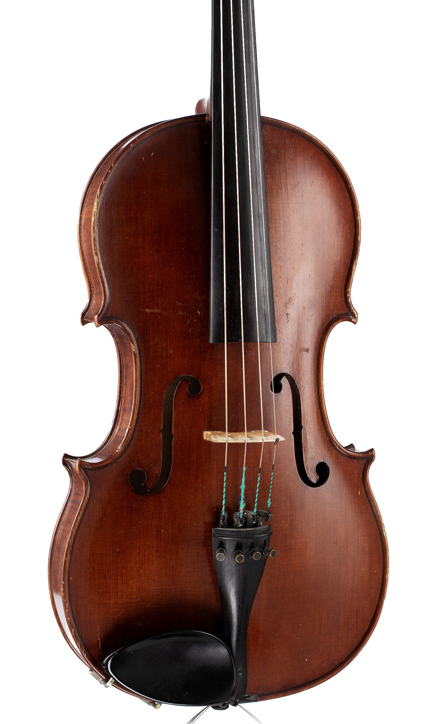 A viola by Phillip Cray, Newark, 1987 — angled view, 20°