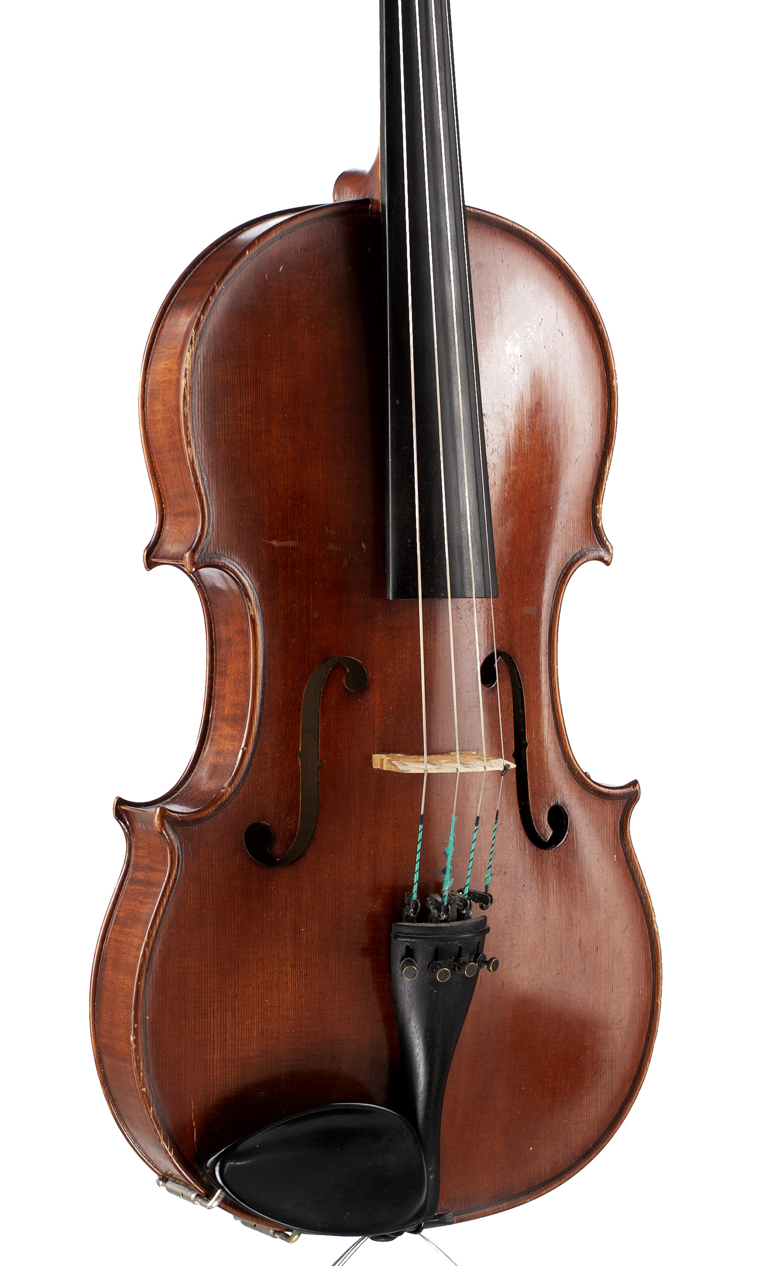A viola by Phillip Cray, Newark, 1987 — angled view, 30°