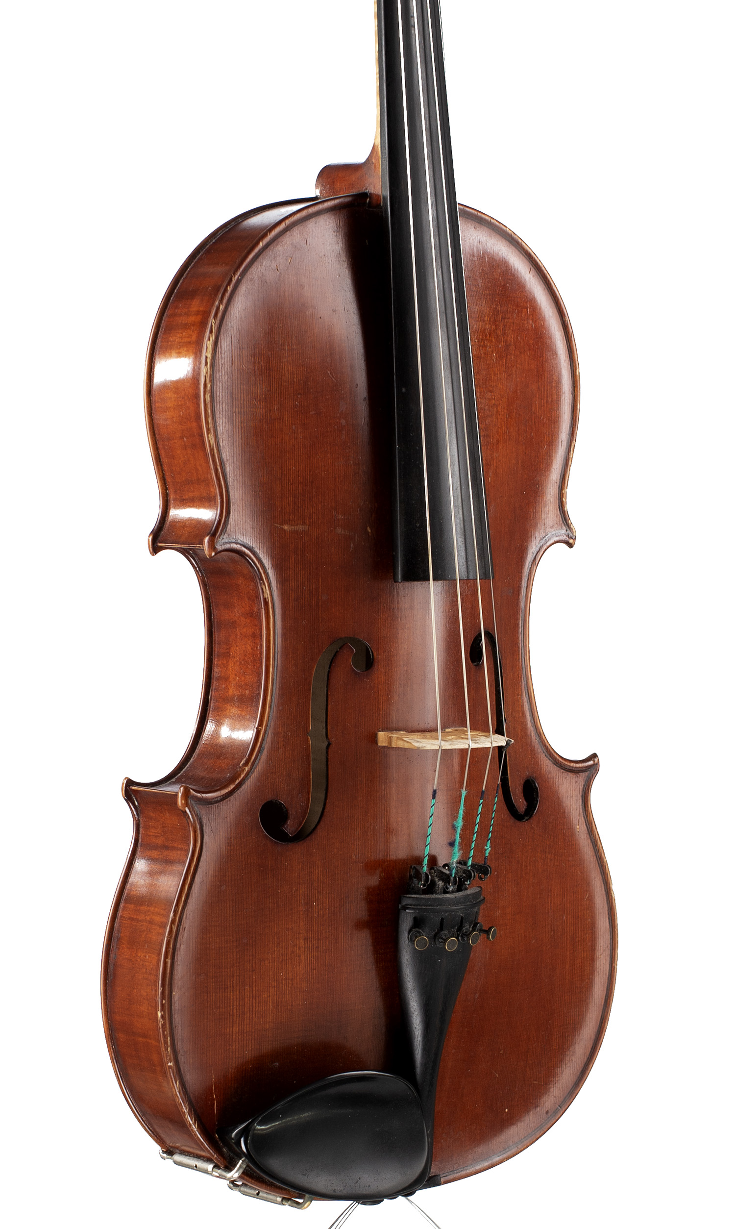 A viola by Phillip Cray, Newark, 1987 — angled view, 40°