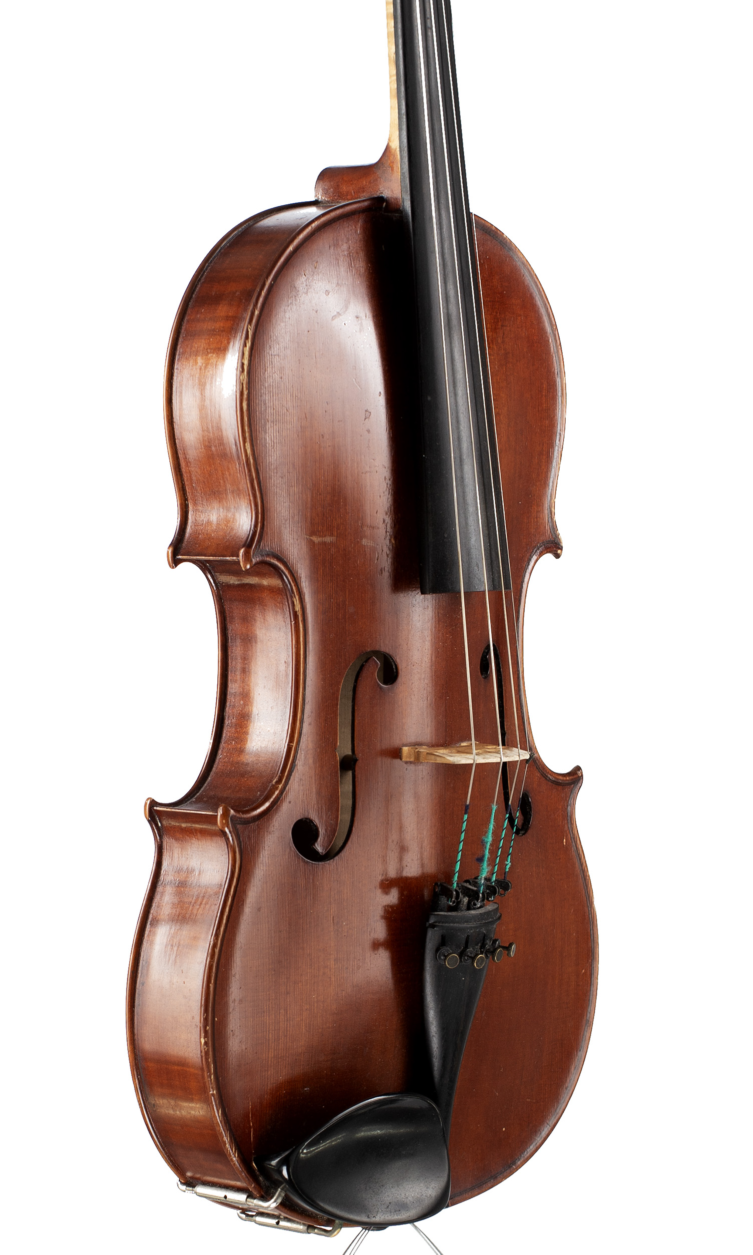 A viola by Phillip Cray, Newark, 1987 — angled view, 50°