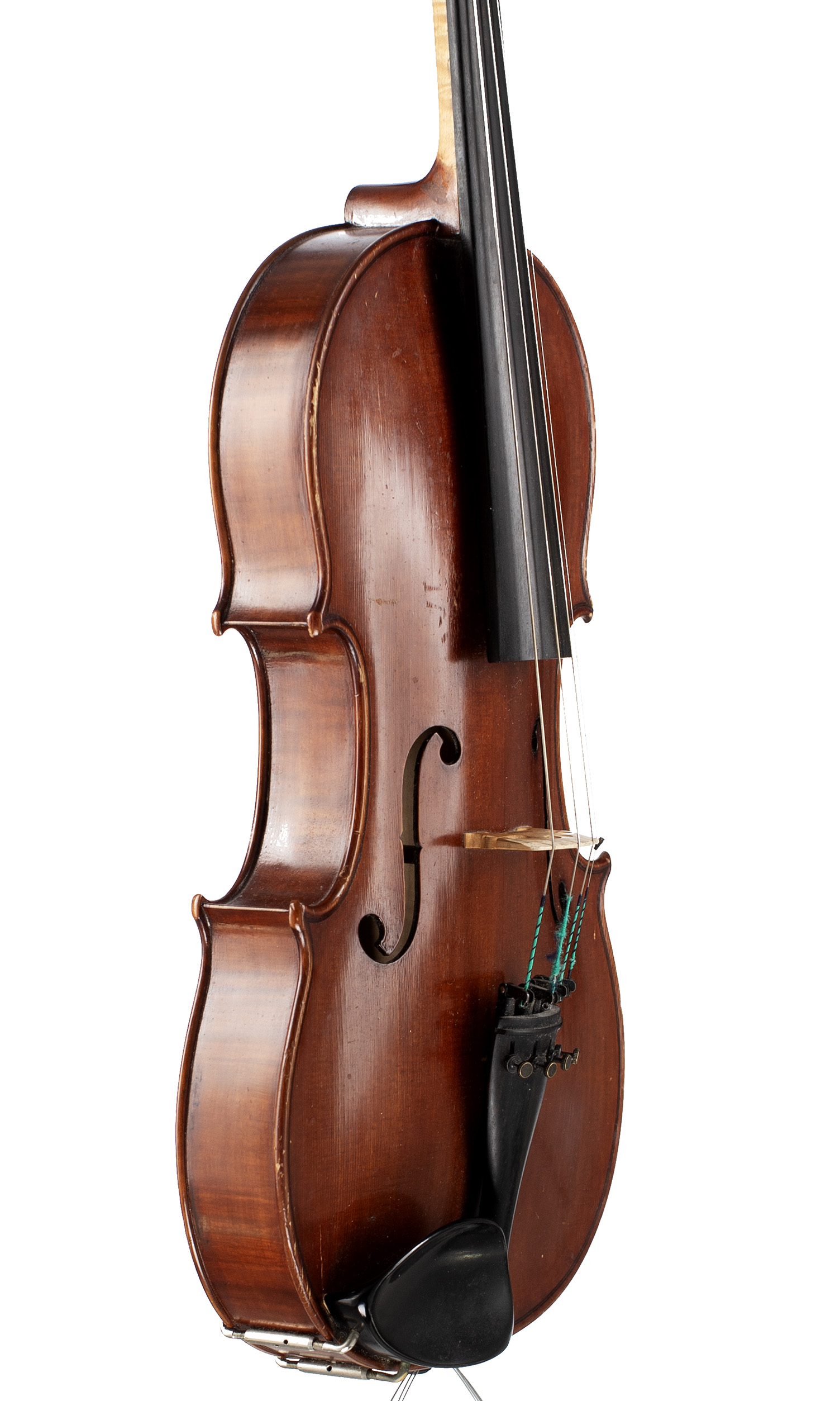 A viola by Phillip Cray, Newark, 1987 — angled view, 60°