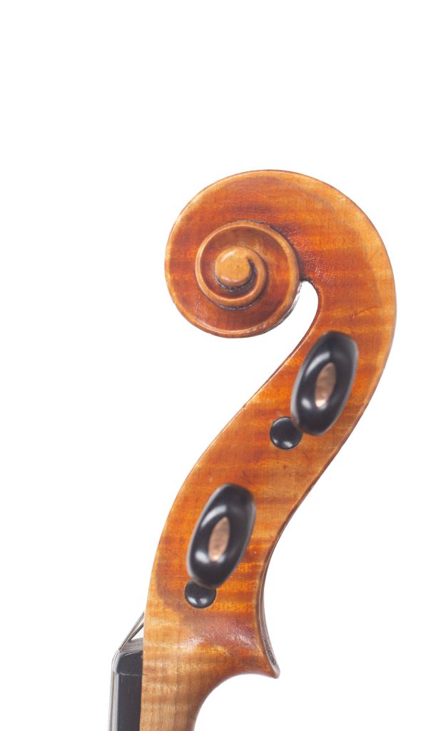 Violin, Workshop of Ernst Heinrich Roth, Markneukirchen, 1923 — scroll