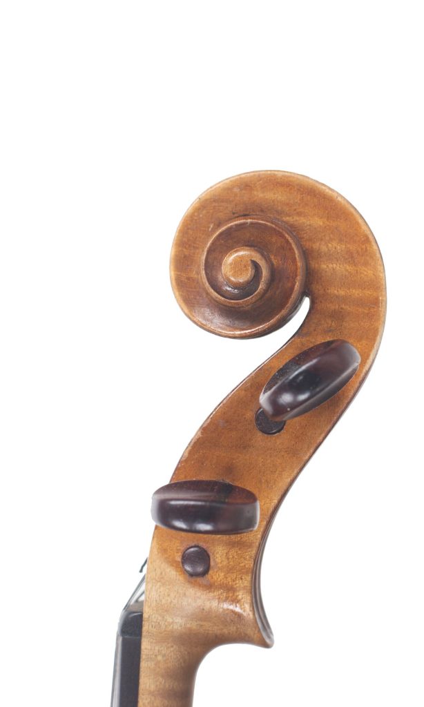 Violin, Workshop of Charles & Samuel Thompson, London, circa 1770 — scroll