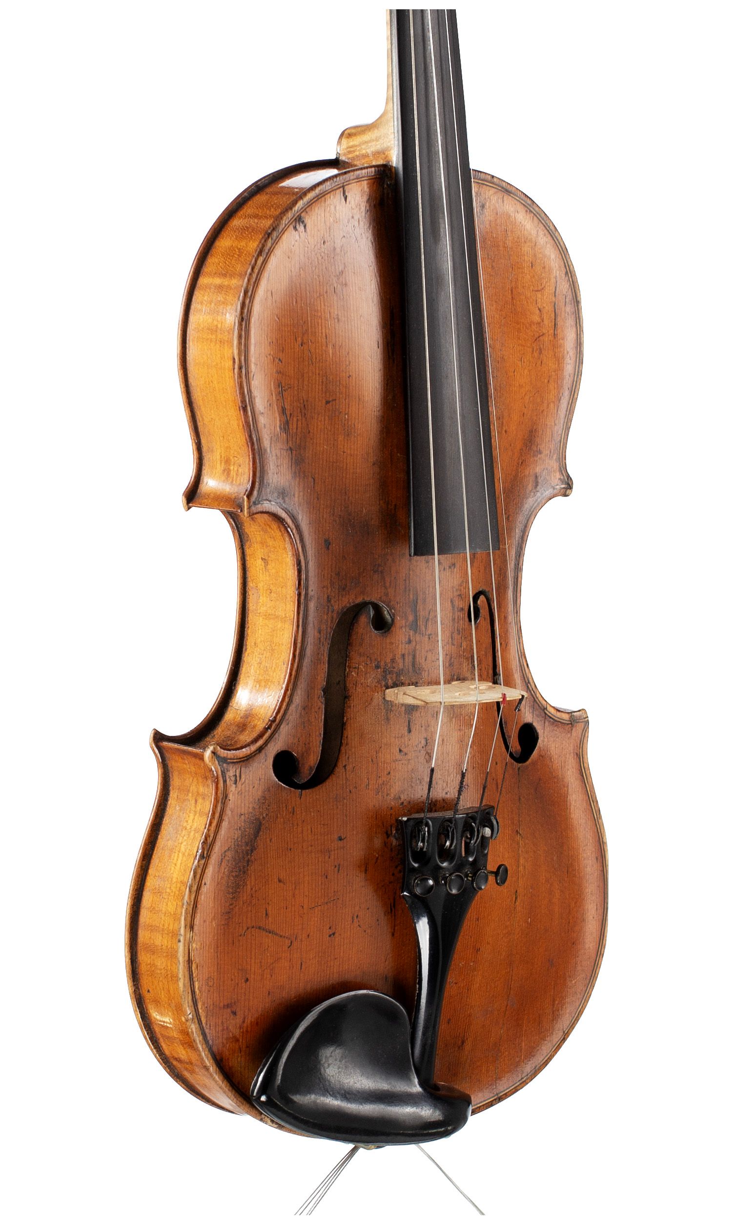 Violin, Workshop of Charles & Samuel Thompson, London, circa 1770 — angled view, 40°