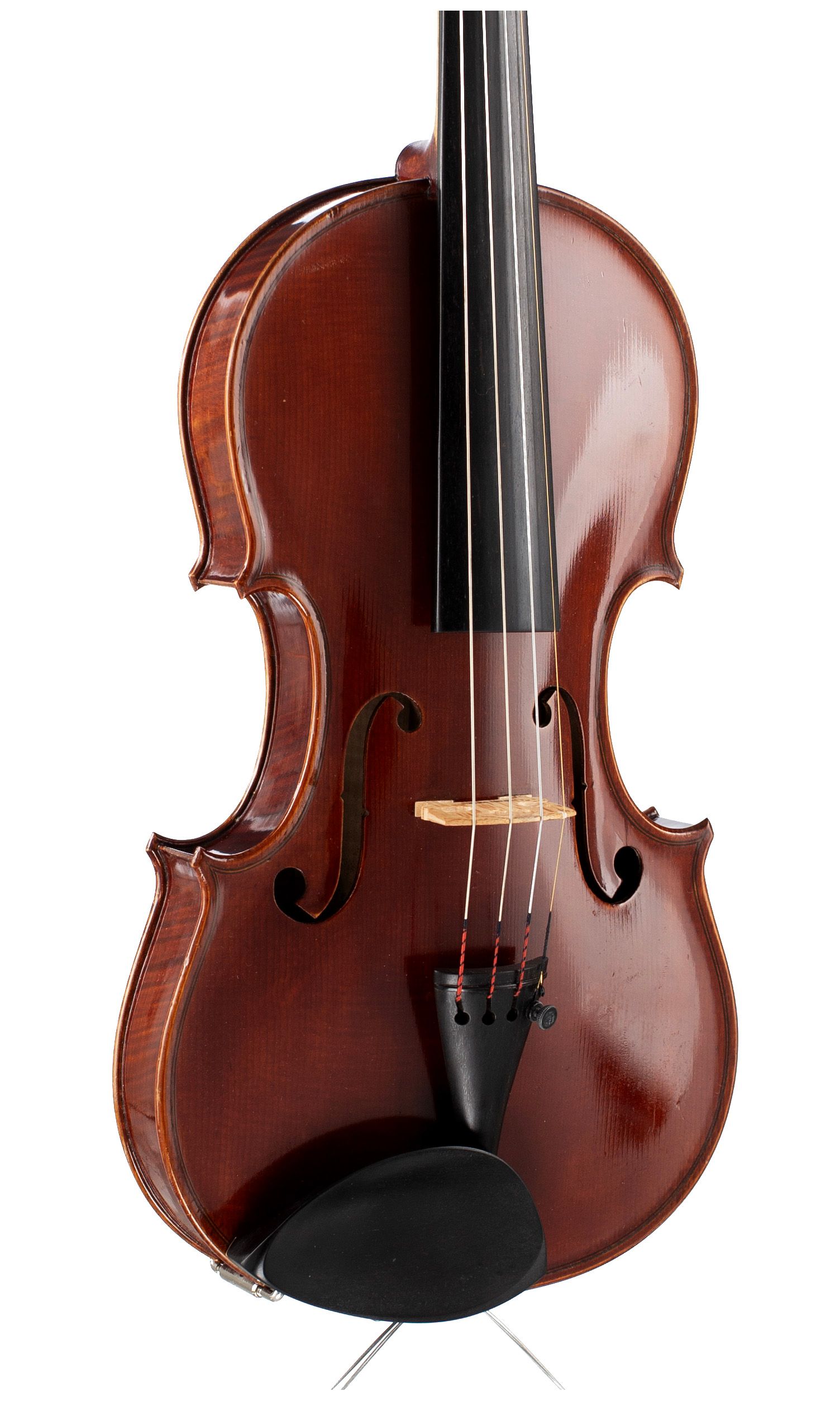 Violin by Lawrence Cocker, Derby, 1962 — angled view, 30°