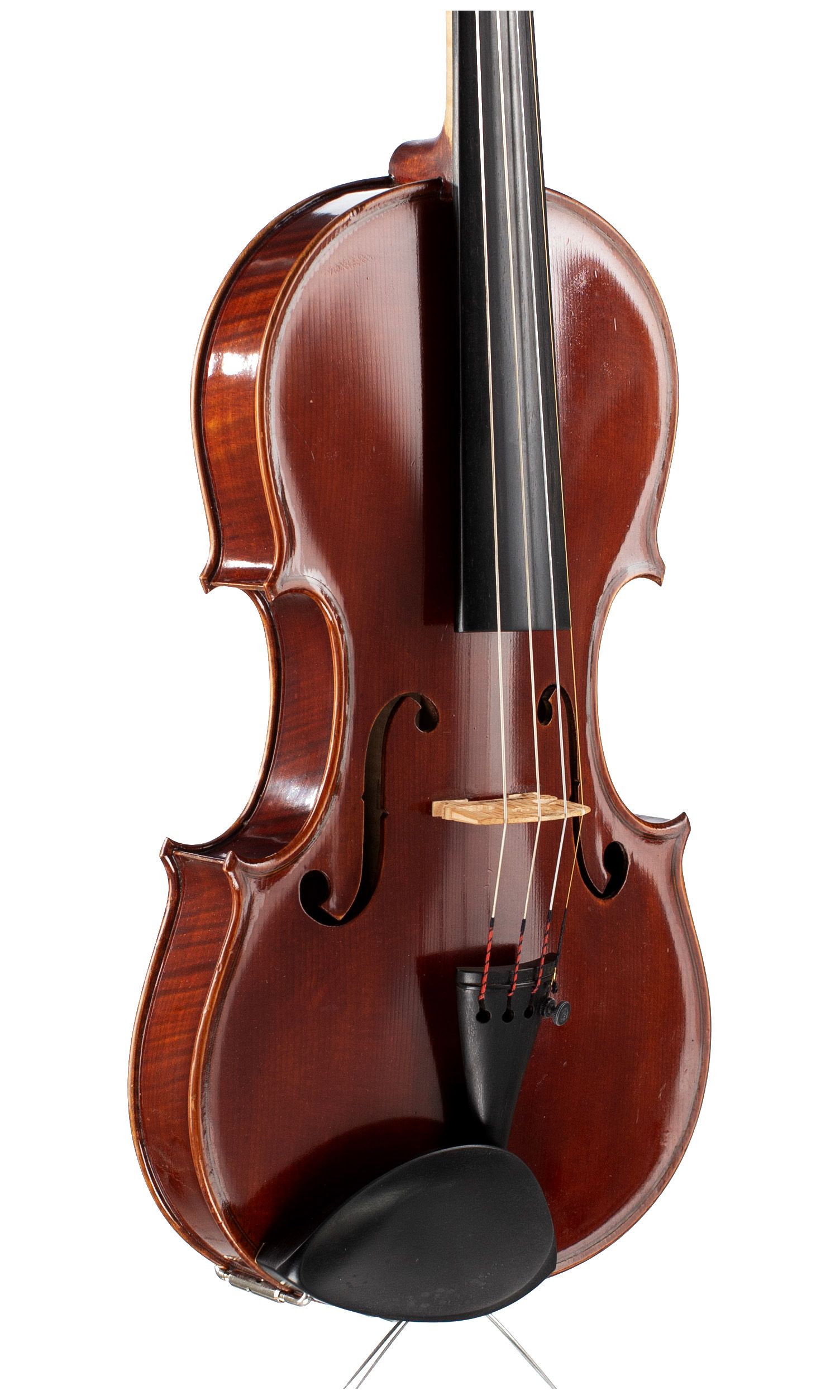 Violin by Lawrence Cocker, Derby, 1962 — angled view, 40°