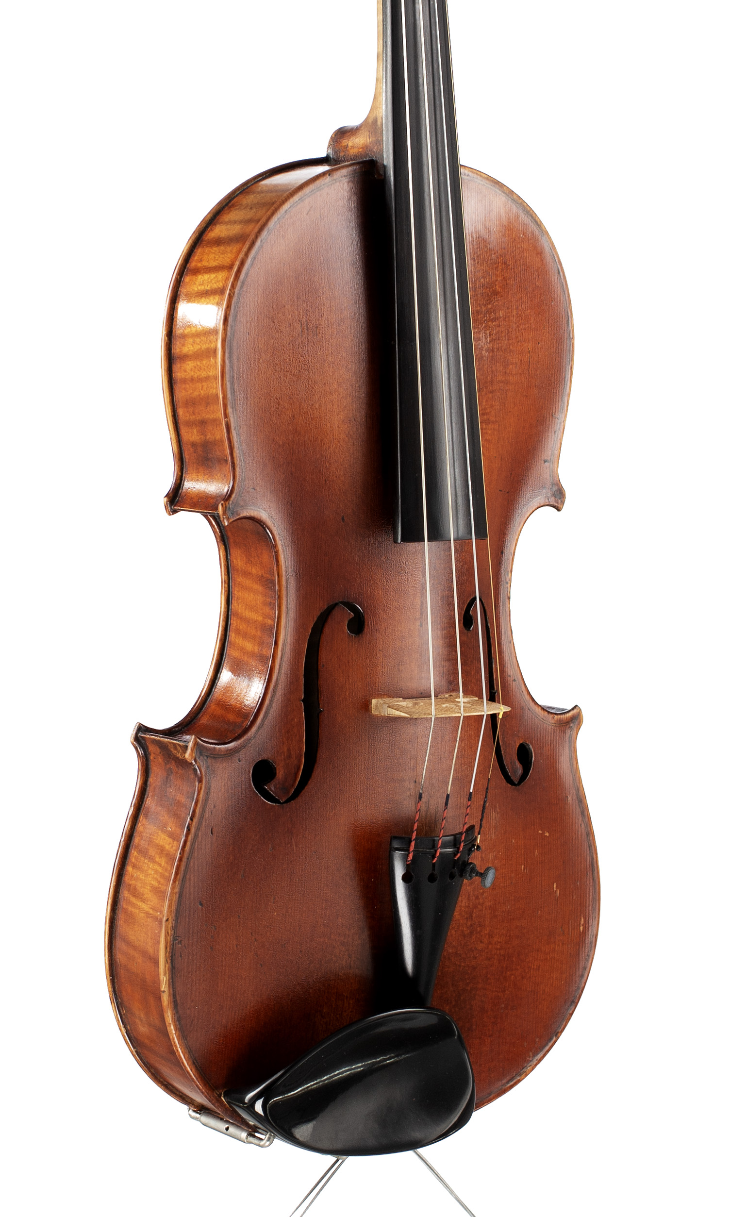 A violin by James Worden, Preston, 1901 — angled view, 40°