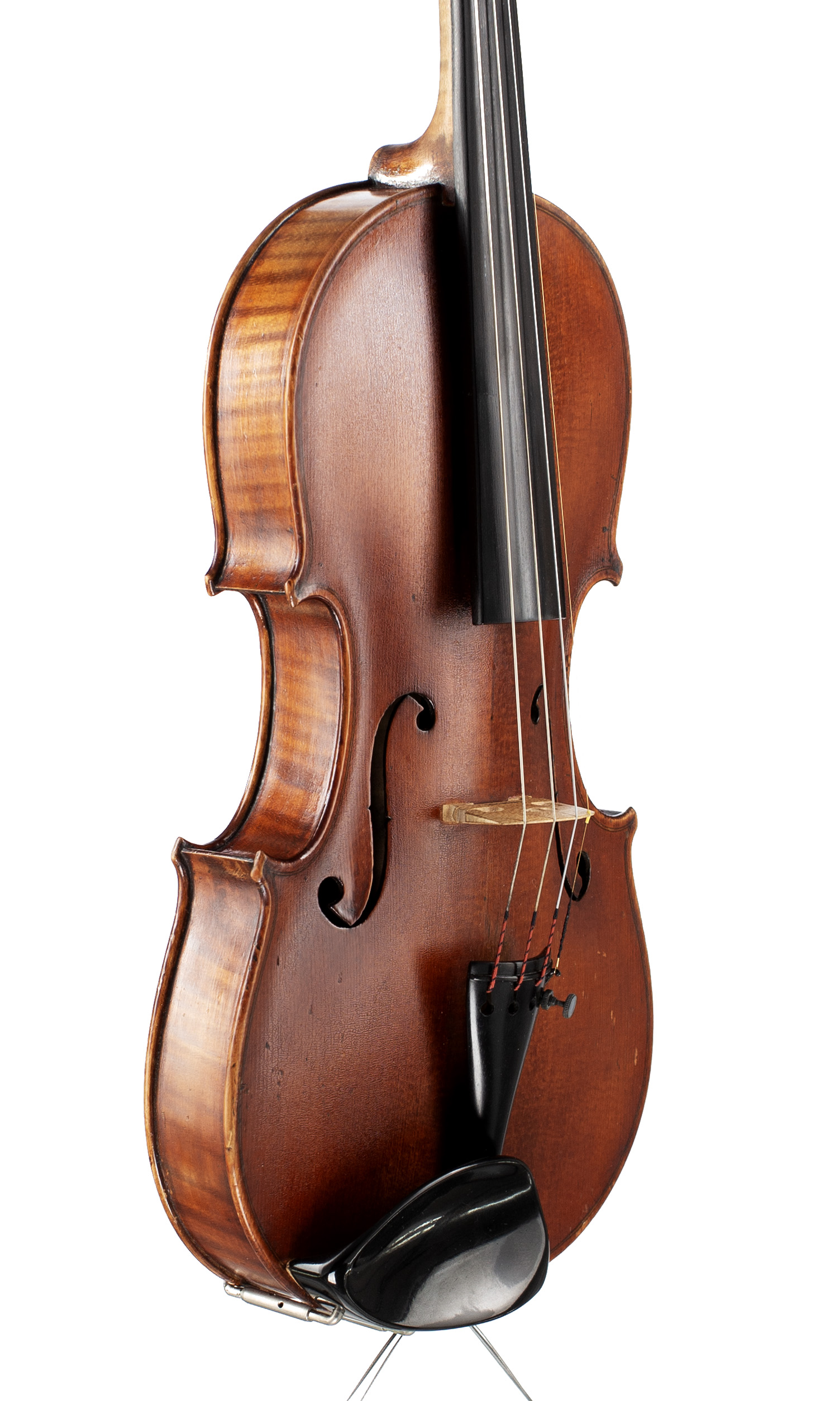 A violin by James Worden, Preston, 1901 — angled view, 50°