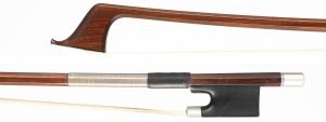 A silver-mounted cello bow, by John 'Kew' Dodd, London — head and frog