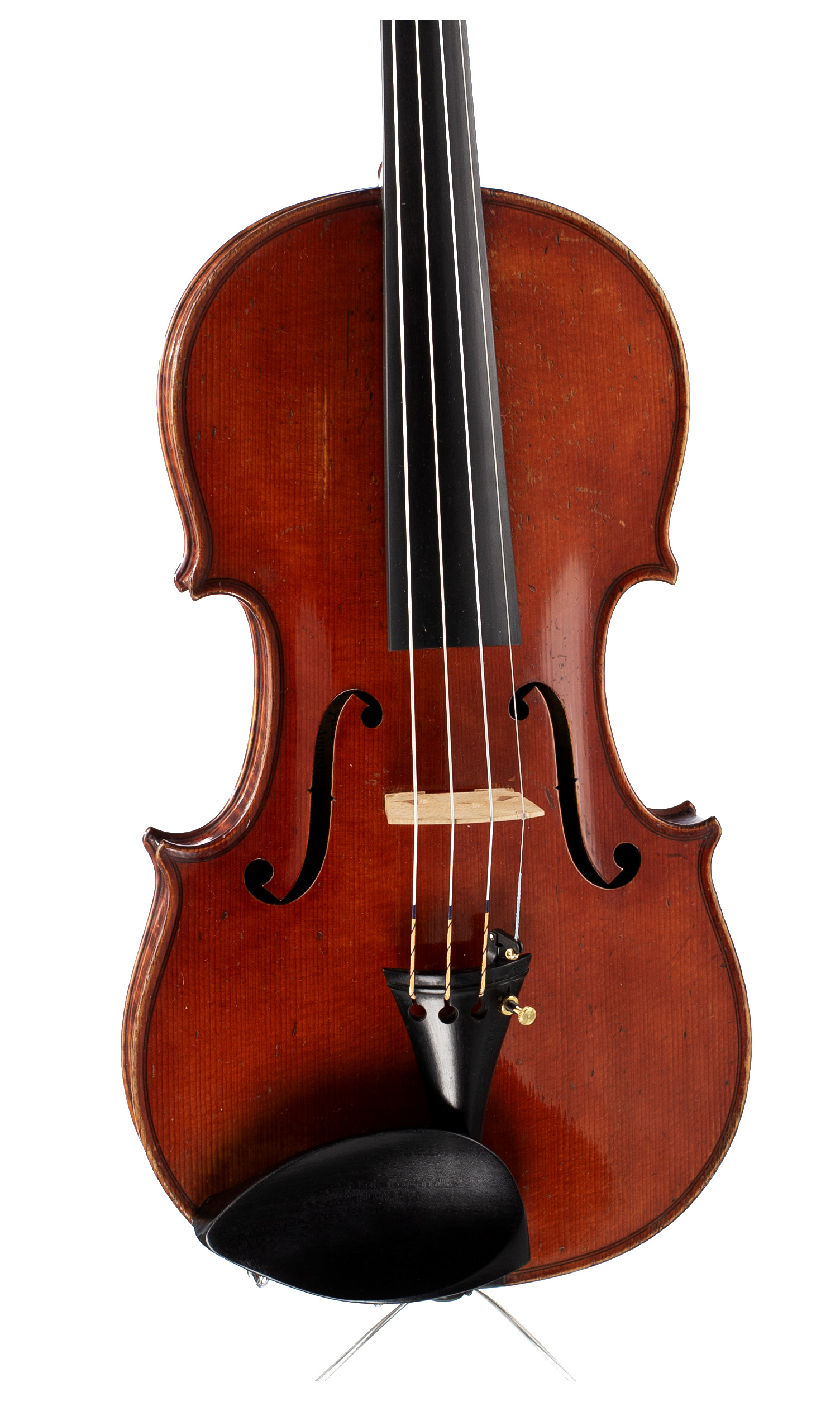 A violin by Albertus Blanchi, Nice, 1910 — angled view, 10°