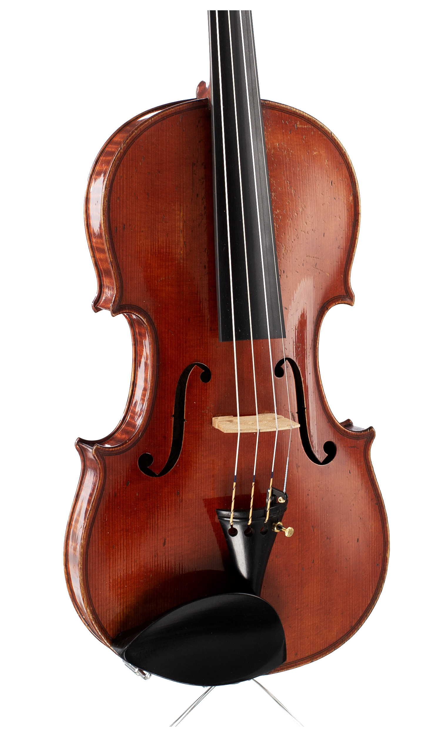 A violin by Albertus Blanchi, Nice, 1910 — angled view, 20°