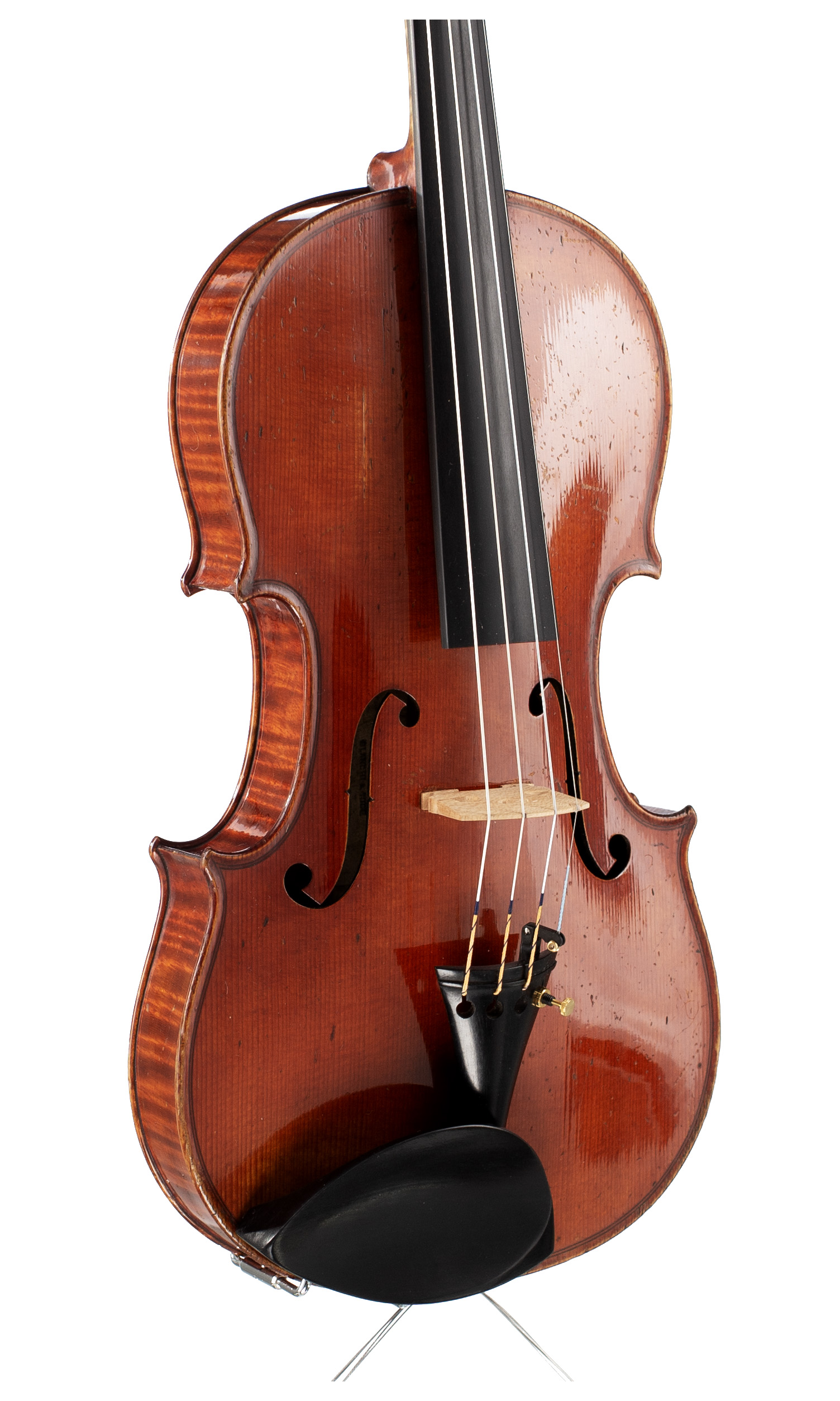 A violin by Albertus Blanchi, Nice, 1910 — angled view, 30°
