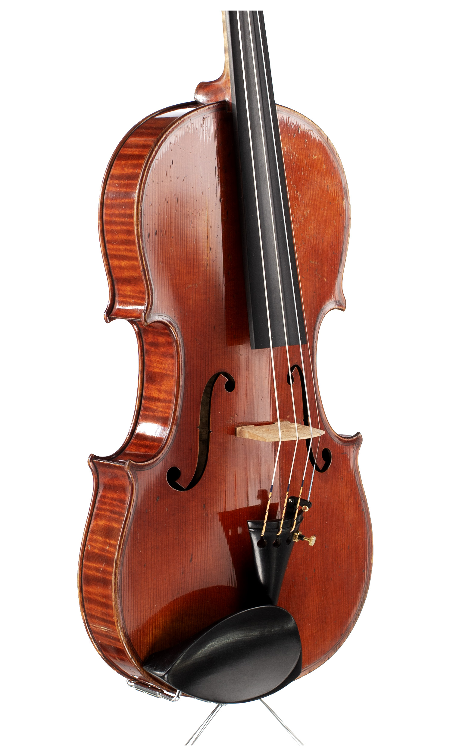 A violin by Albertus Blanchi, Nice, 1910 — angled view, 40°