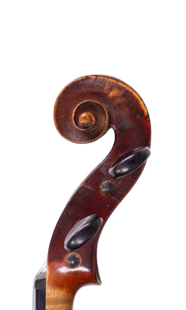 Violin, Circle of Klotz, Mittenwald, 18th Century — scroll