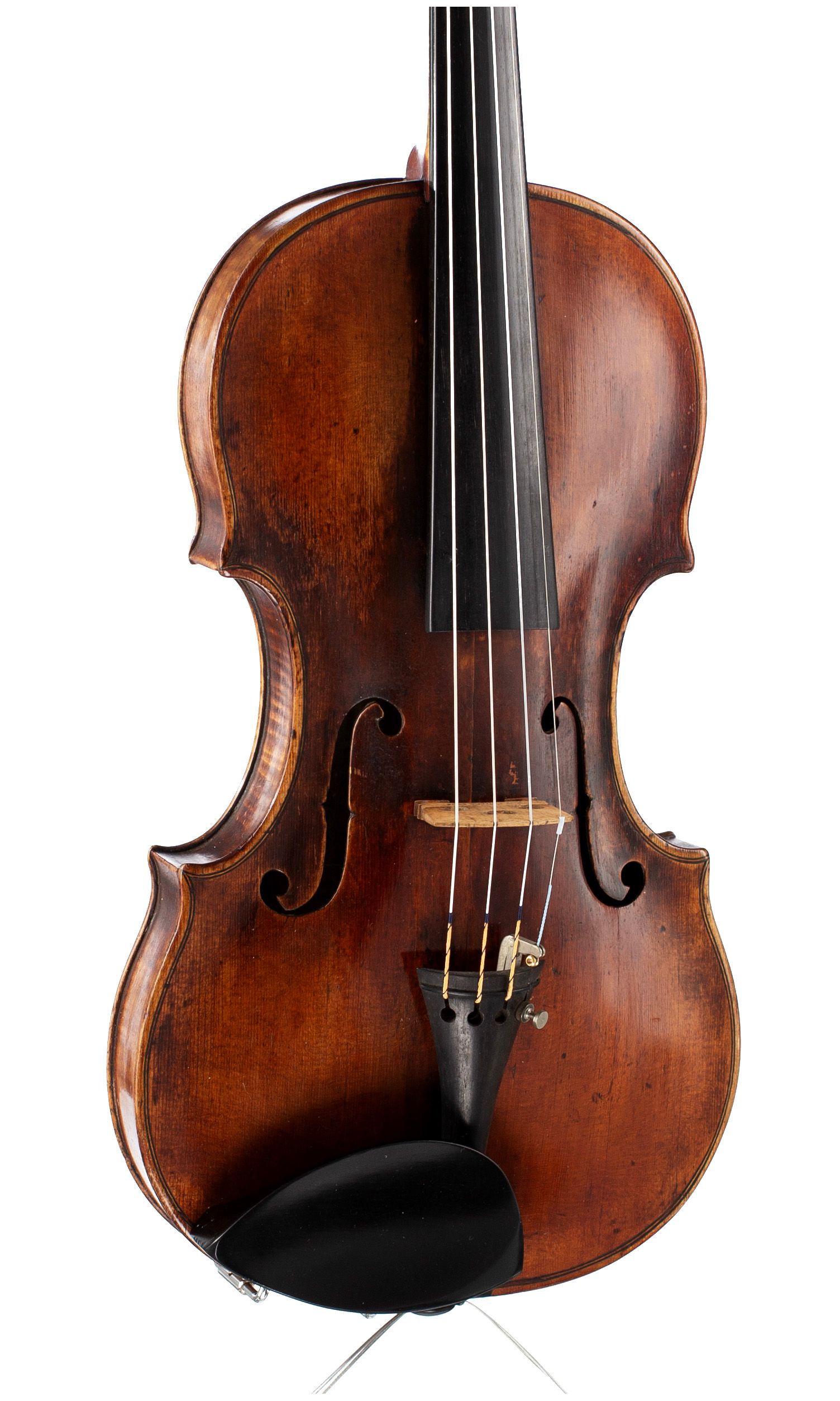 Violin, Circle of Klotz, Mittenwald, 18th Century — angled view, 20°