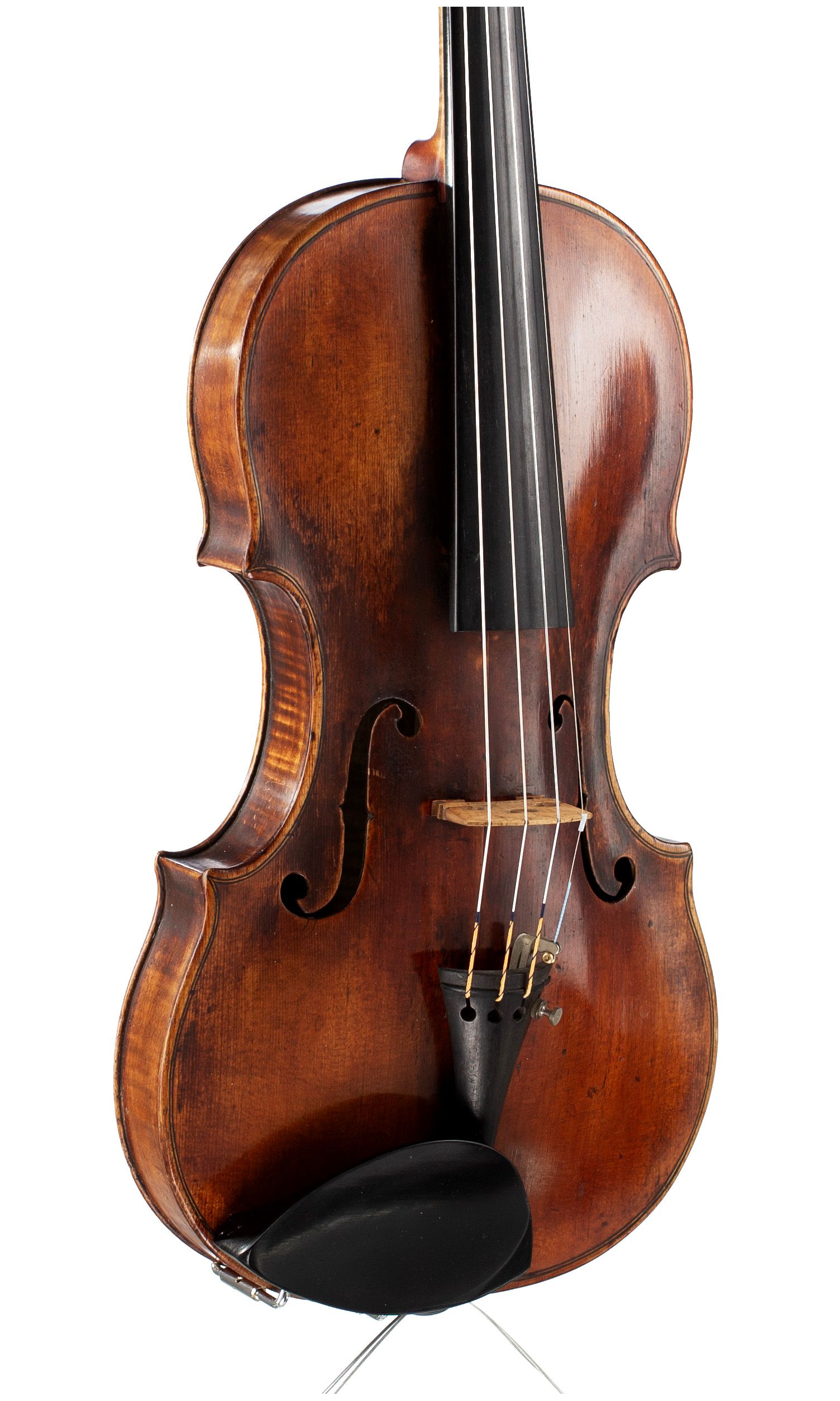 Violin, Circle of Klotz, Mittenwald, 18th Century — angled view, 30°