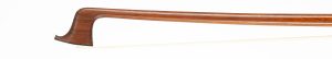A nickel-mounted violin bow by Marie Louis Piernot, Paris, circa 1920 — head and frog