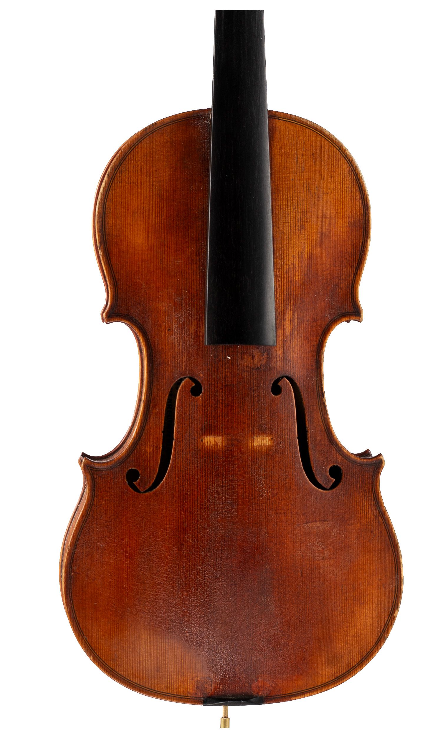Violin, Workshop of Ernst Heinrich Roth, Bubenreuth, 1968 — angled view, 10°