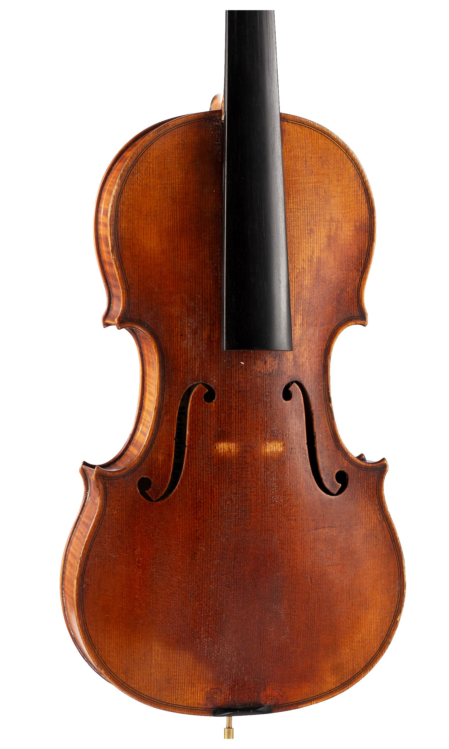 Violin, Workshop of Ernst Heinrich Roth, Bubenreuth, 1968 — angled view, 20°