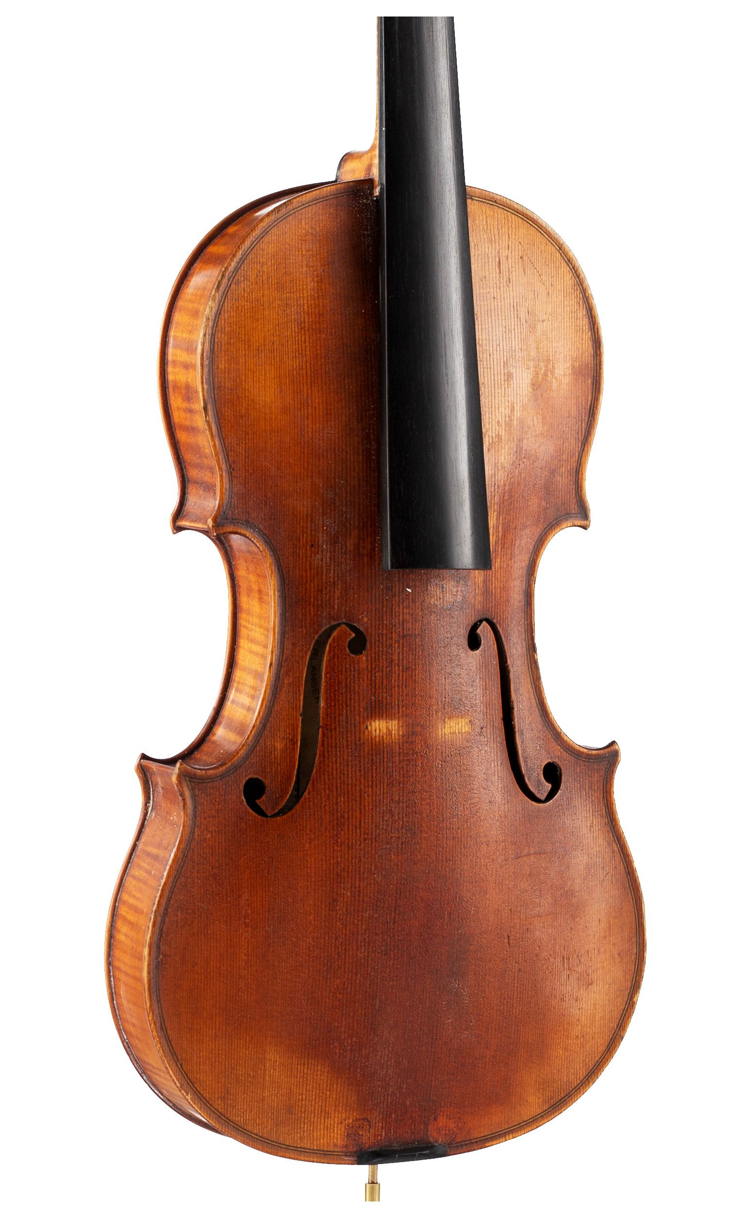 Violin, Workshop of Ernst Heinrich Roth, Bubenreuth, 1968 — angled view, 30°