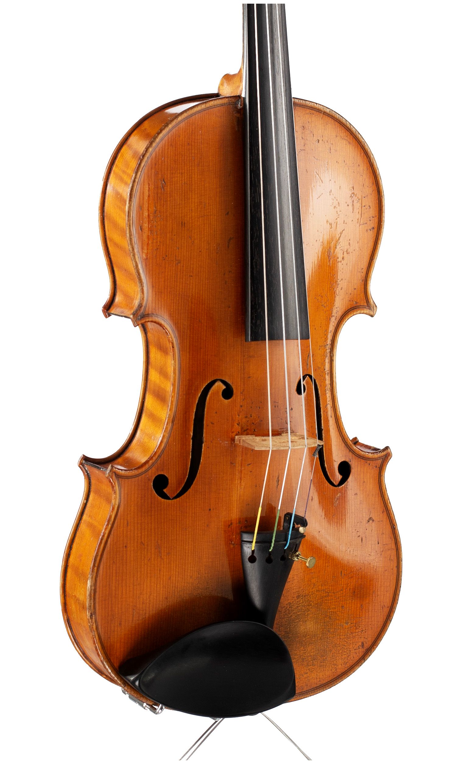 Violin by Paul Alexandre Mangenot, Mirecourt, circa 1900 — angled view, 30°