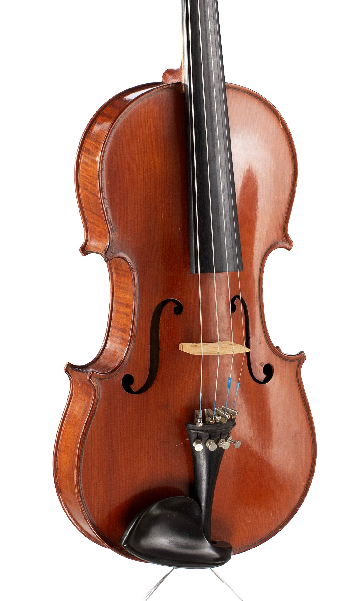 Violin, Workshop of Jérôme Thibouville-Lamy, Mirecourt, circa 1900 — angled view, 30°