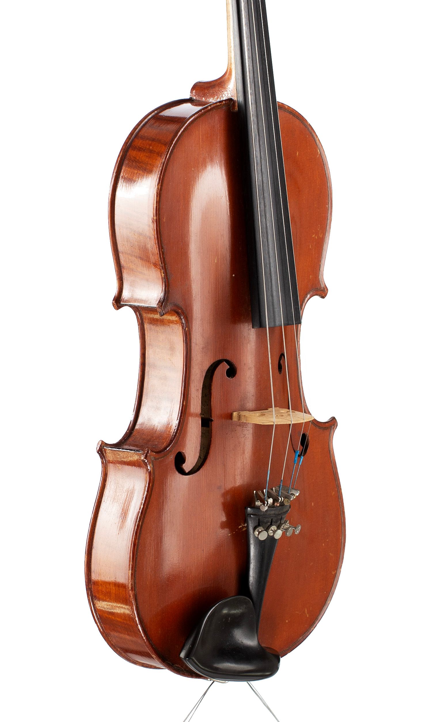 Violin, Workshop of Jérôme Thibouville-Lamy, Mirecourt, circa 1900 — angled view, 50°