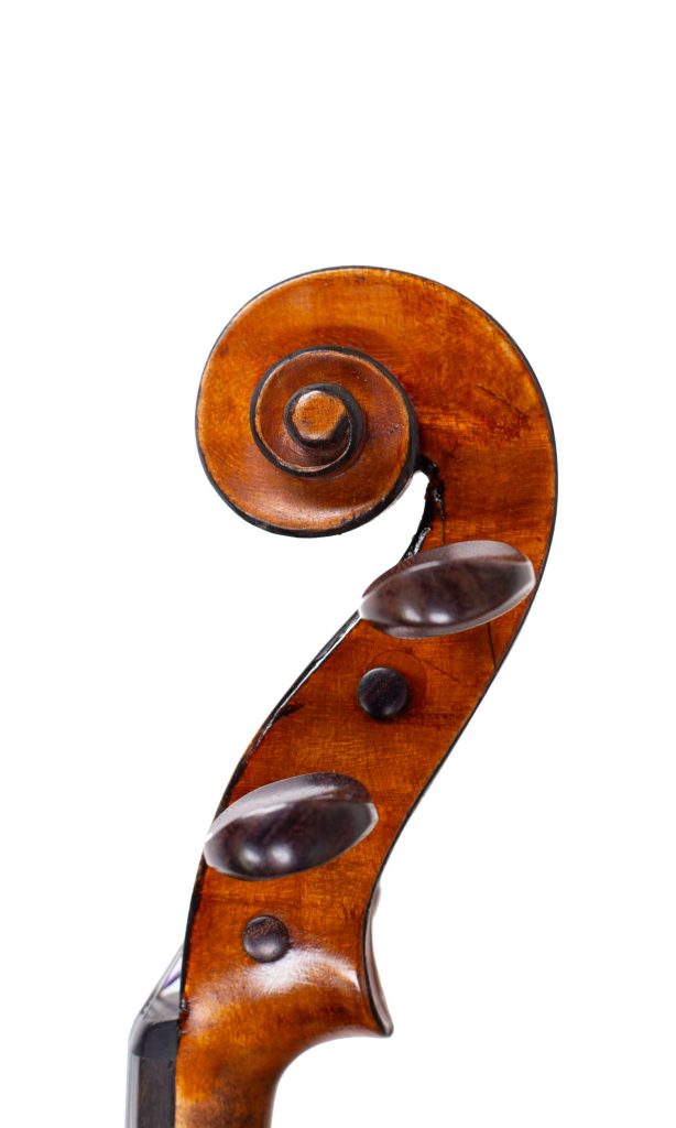 Violin, Workshop of Jérôme Thibouville-Lamy, Mirecourt, circa 1930 — scroll