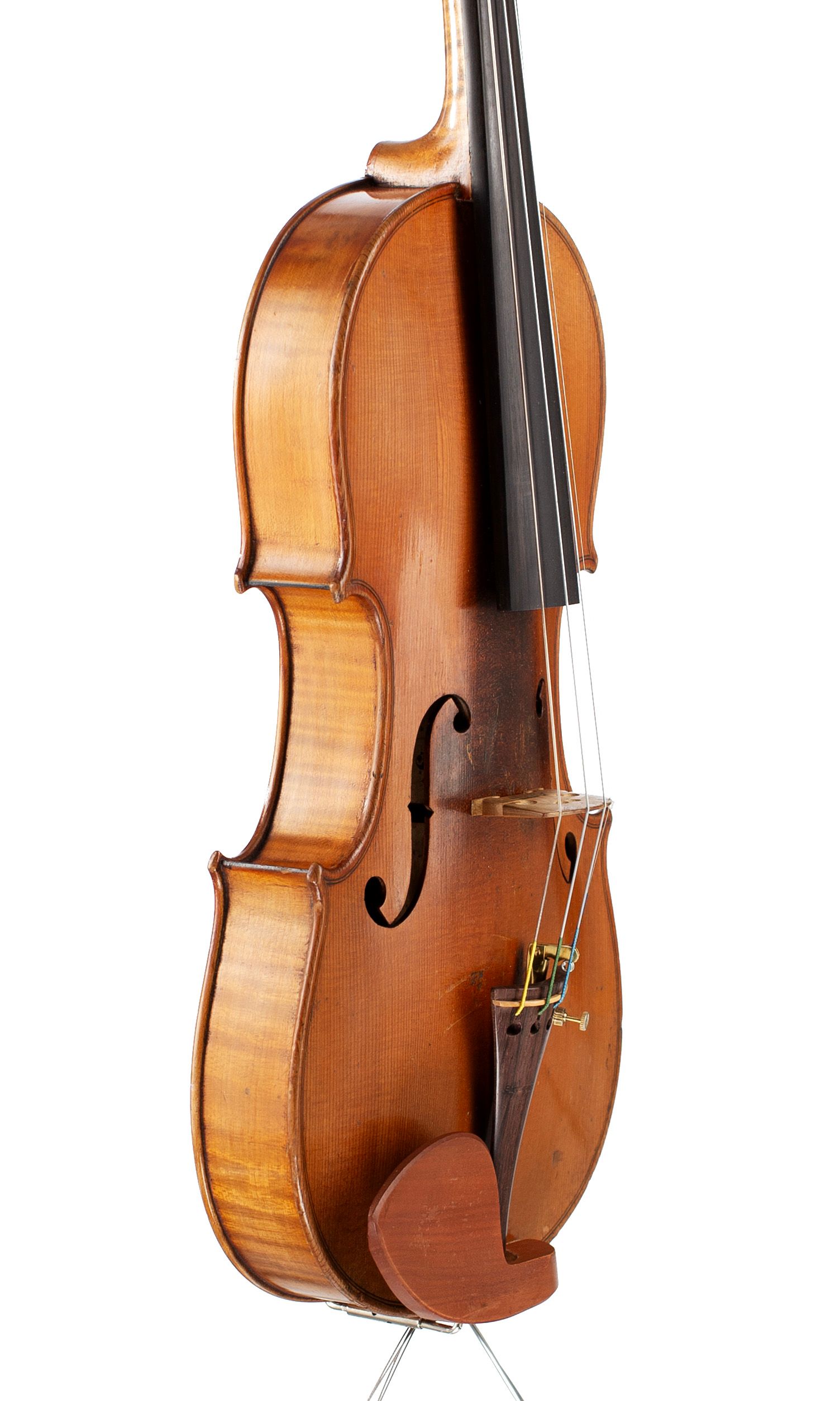 Violin, Workshop of Jérôme Thibouville-Lamy, Mirecourt, circa 1930 — angled view, 60°