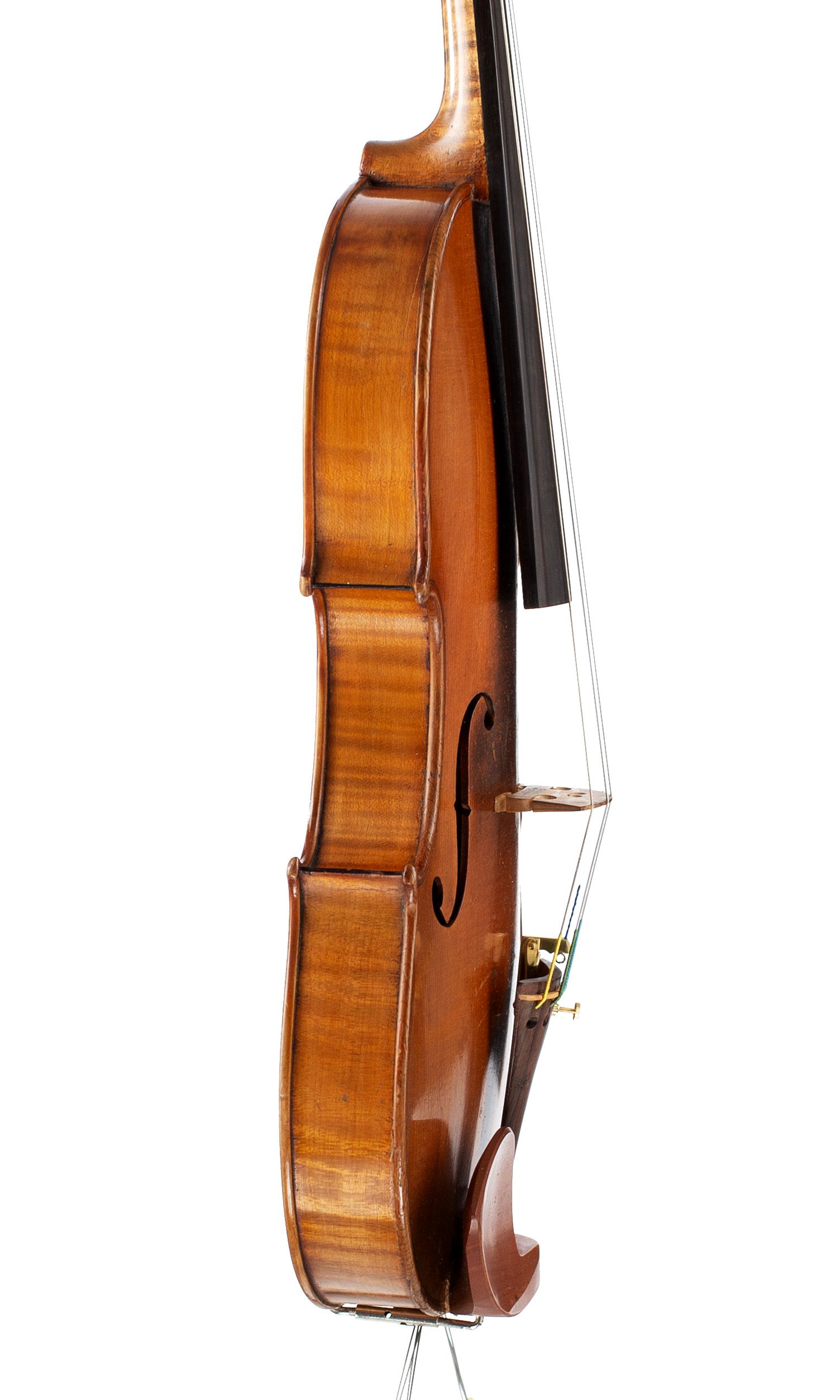 Violin, Workshop of Jérôme Thibouville-Lamy, Mirecourt, circa 1930 — angled view, 80°