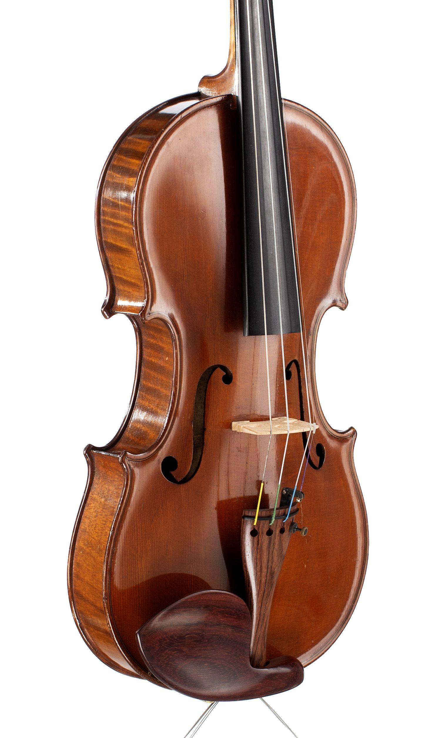 Violin, Workshop of Jérôme Thibouville-Lamy, Mirecourt, circa 1920 — angled view, 40°