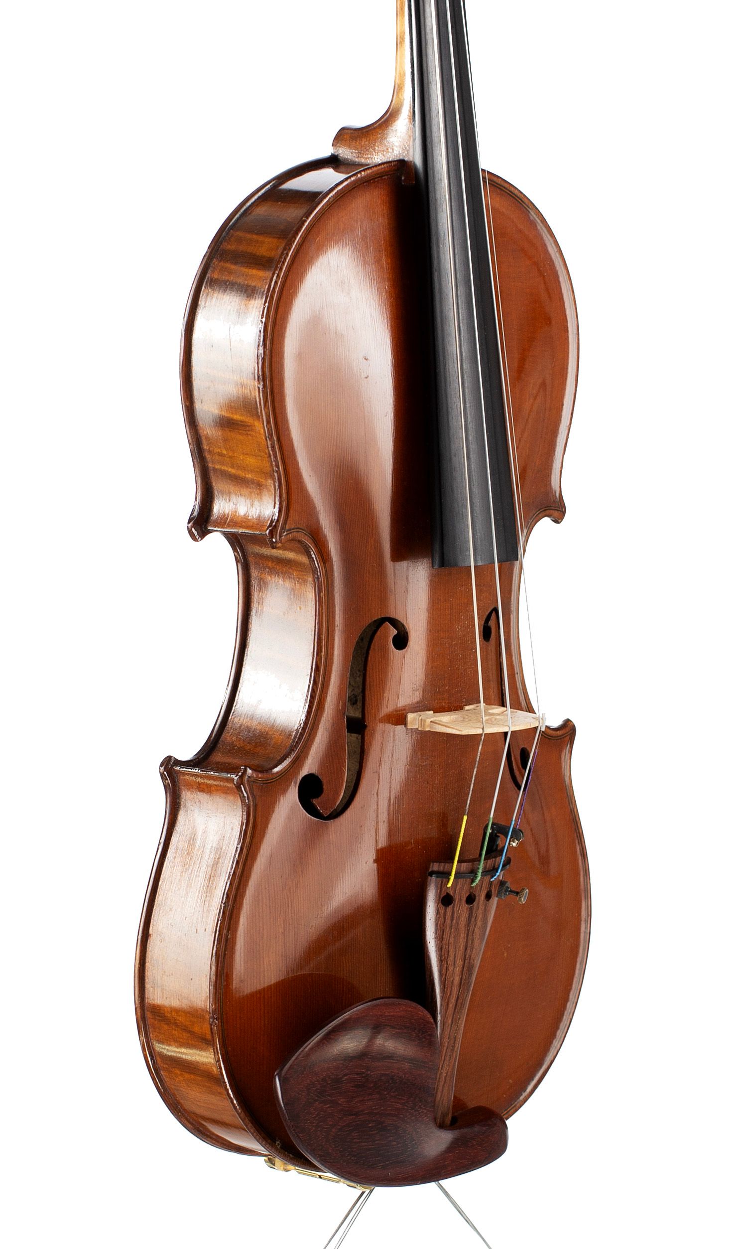 Violin, Workshop of Jérôme Thibouville-Lamy, Mirecourt, circa 1920 — angled view, 50°