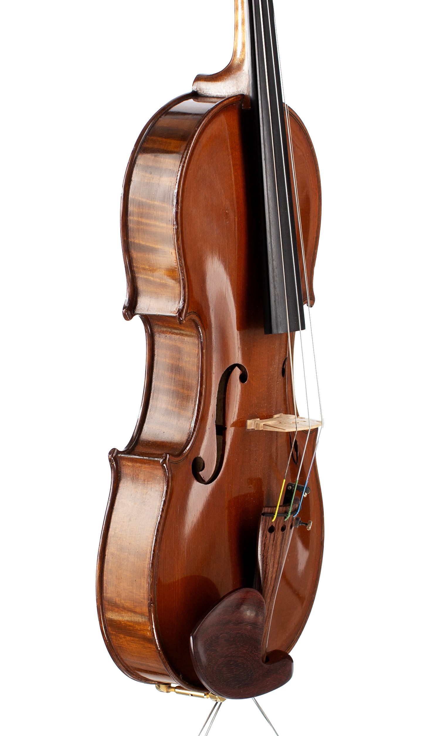 Violin, Workshop of Jérôme Thibouville-Lamy, Mirecourt, circa 1920 — angled view, 60°