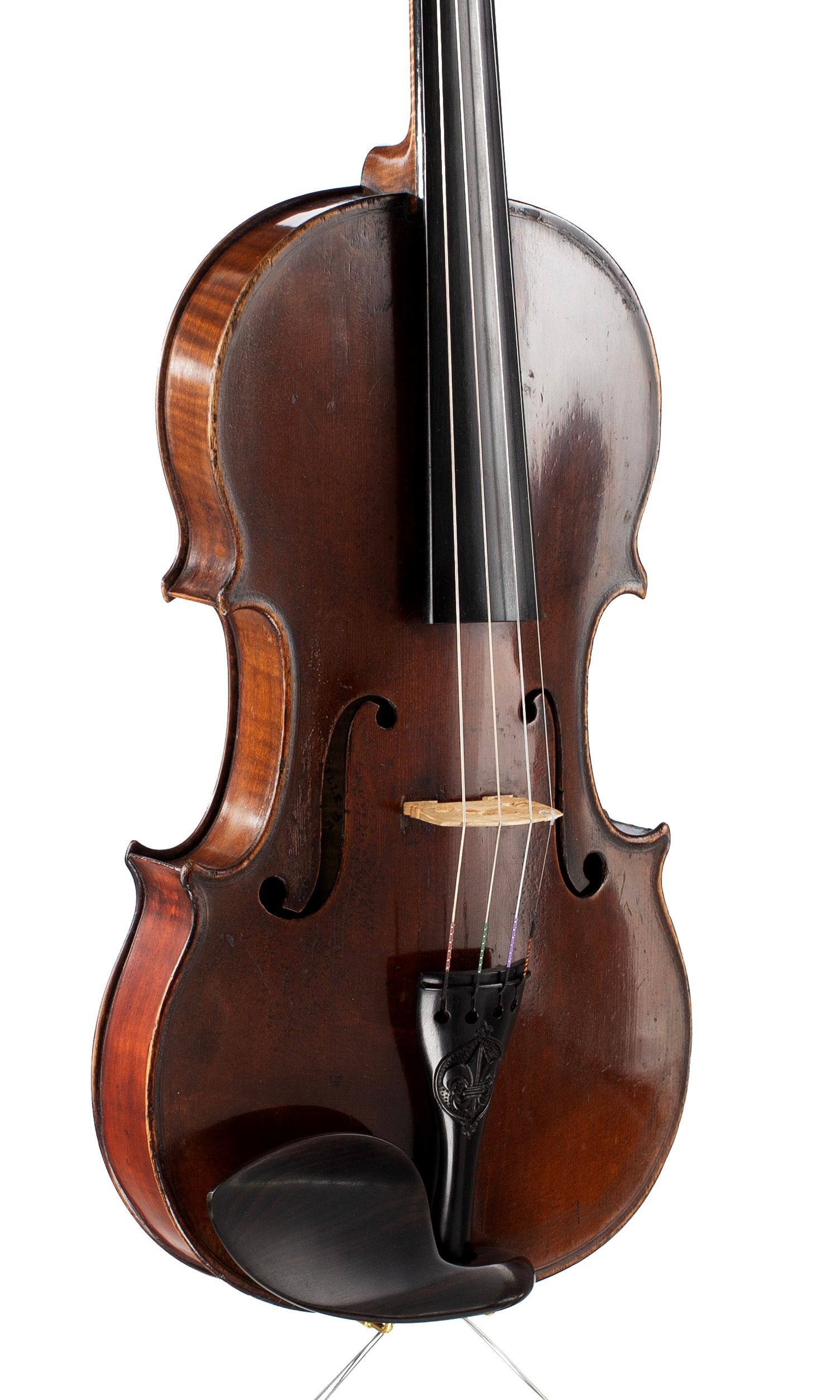 Violin, Workshop of Didier Nicolas Aine, Mirecourt, circa 1820 — angled view, 30°