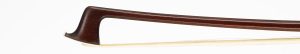 A nickel-mounted violin bow by Wilhelm August Pfretzschner, Germany, circa 1920 — head and frog