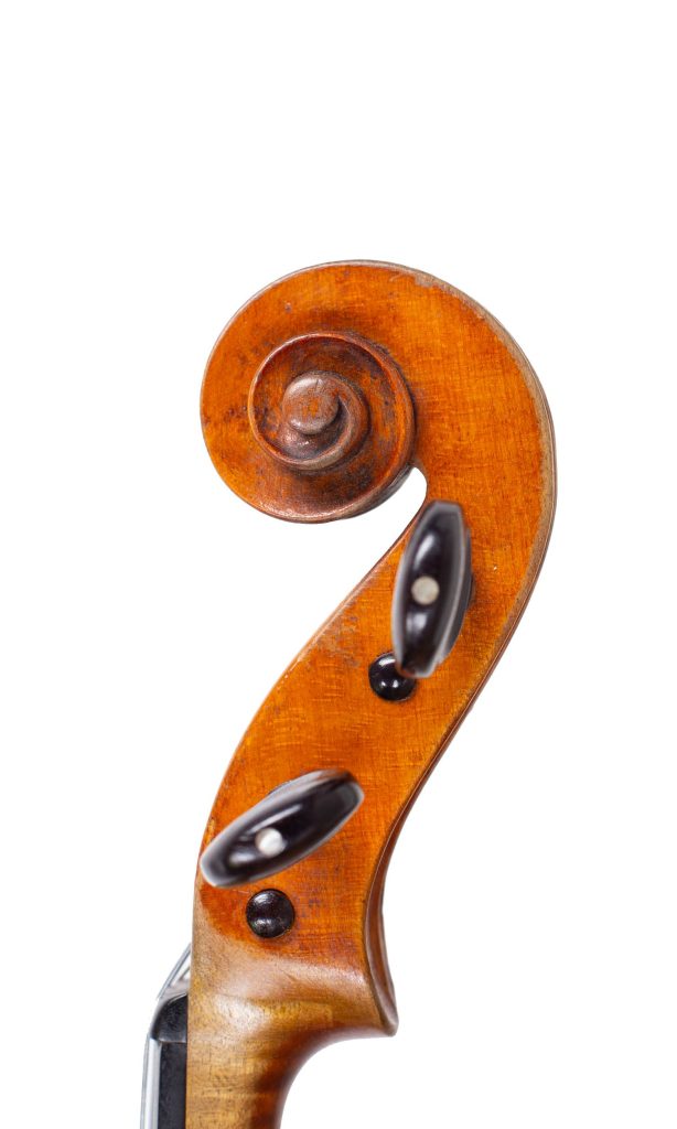 Violin by George Nelson, Clacton on Sea, 1912 — scroll
