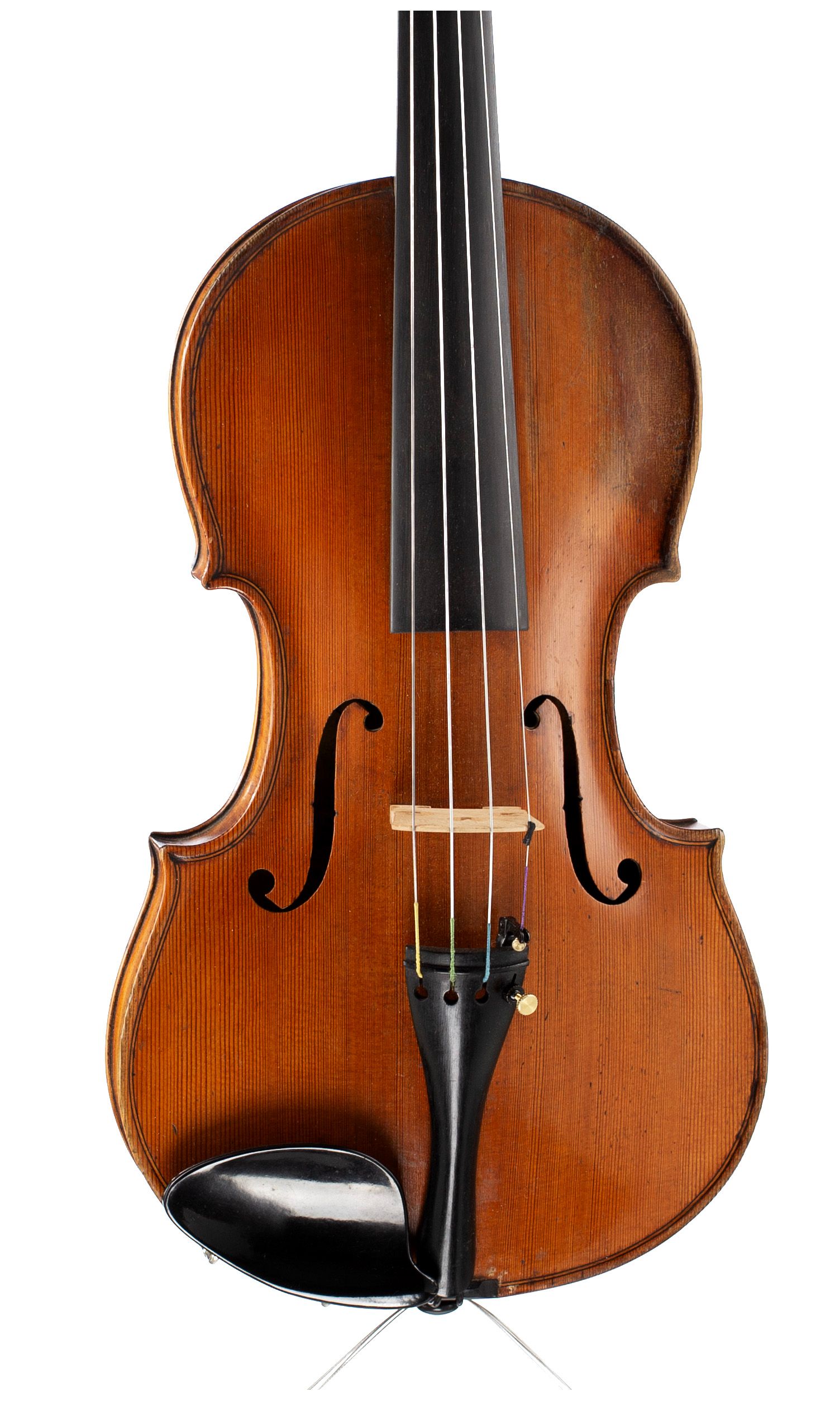 Violin by George Nelson, Clacton on Sea, 1912 — angled view, 10°