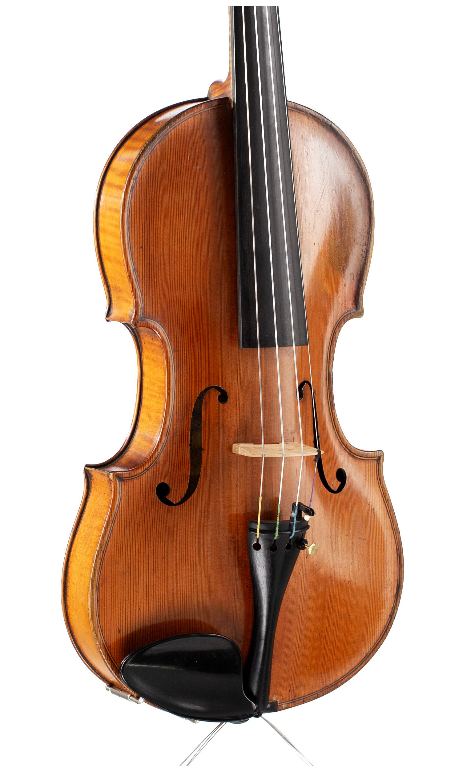 Violin by George Nelson, Clacton on Sea, 1912 — angled view, 30°