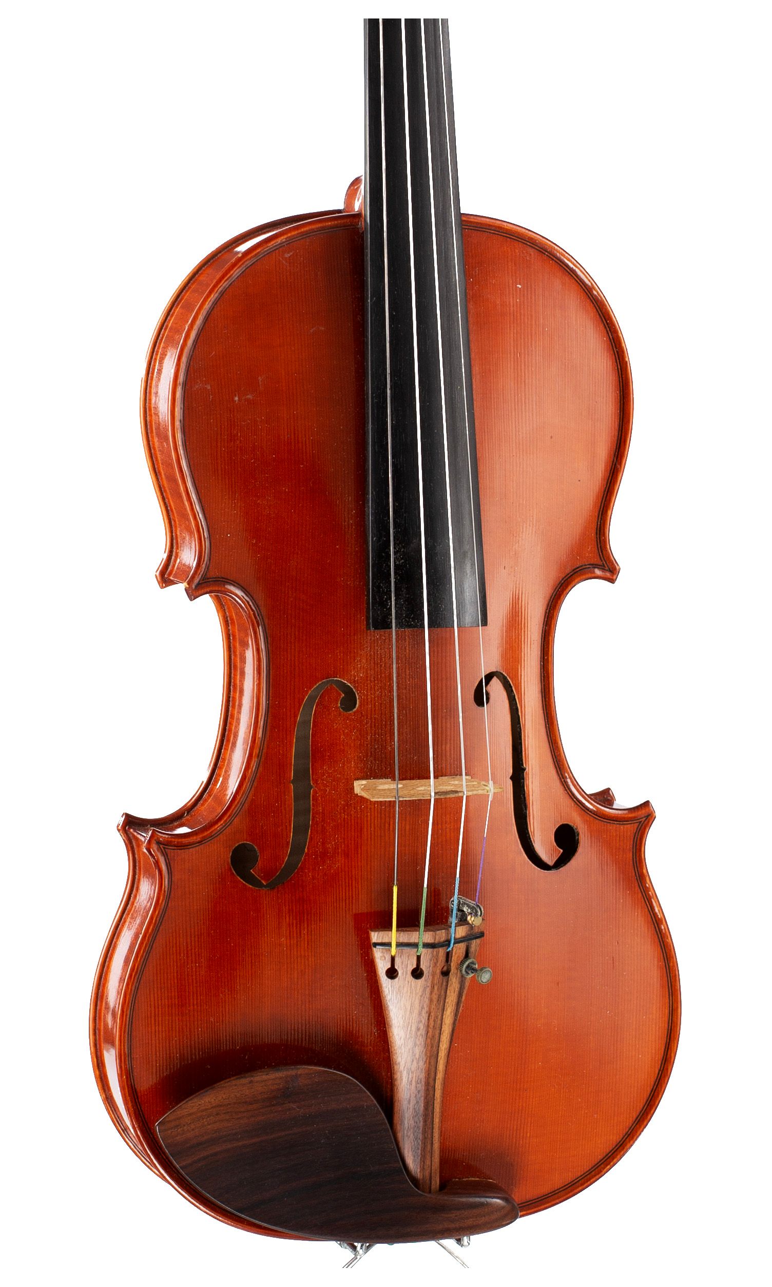 Violin by Lorenzo Guado, Italy, 1999 — angled view, 20°