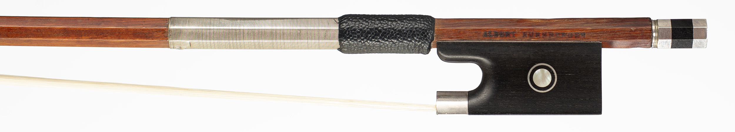 A silver-mounted violin bow by Albert Nürnberger, Markneukirchen, circa 1930 — frog