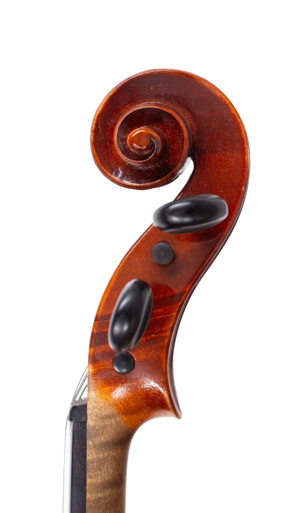 Violin, Workshop of Ernst Heinrich Roth, Markneukirchen, 1936 — scroll