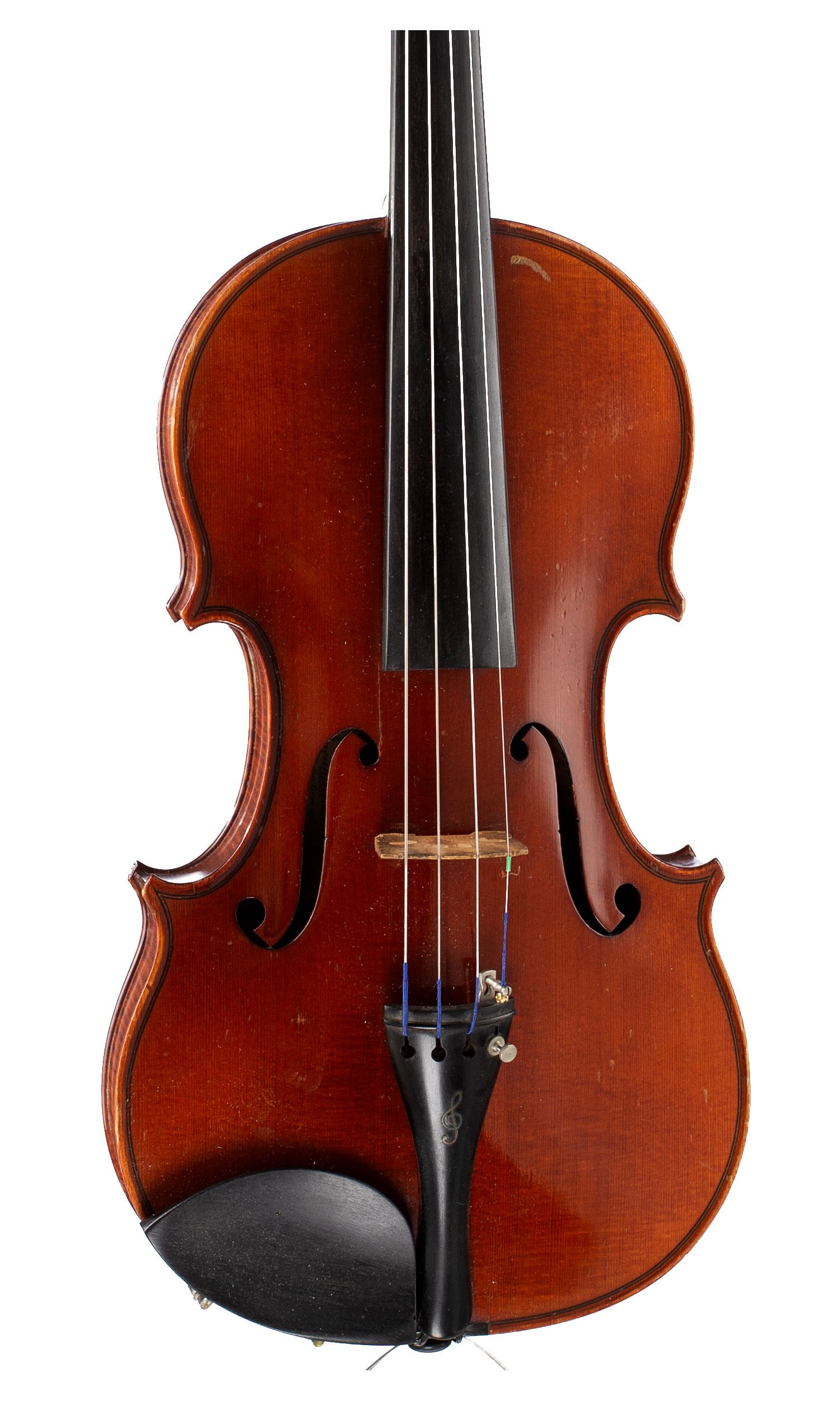 Violin, Workshop of Ernst Heinrich Roth, Markneukirchen, 1936 — angled view, 10°